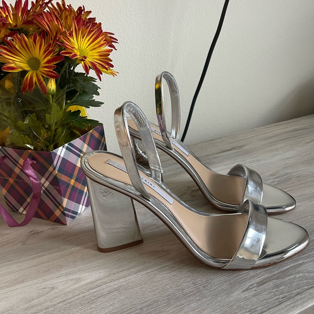 Silver Strappy Heeled Sandals